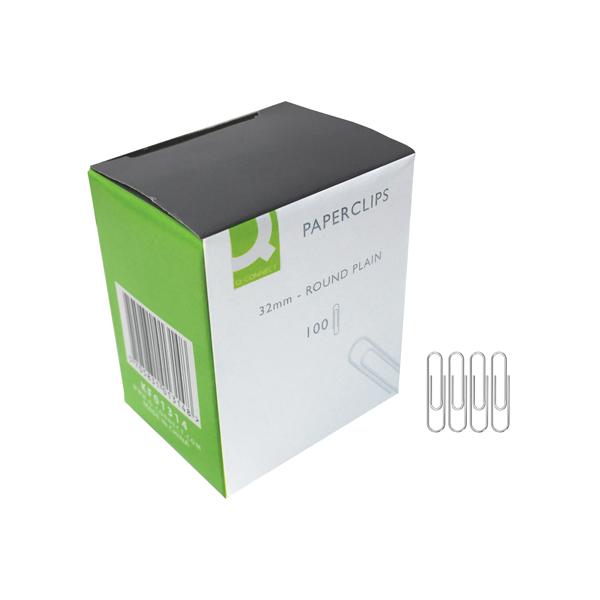 Pack of 100 Paperclips Plain 32mm