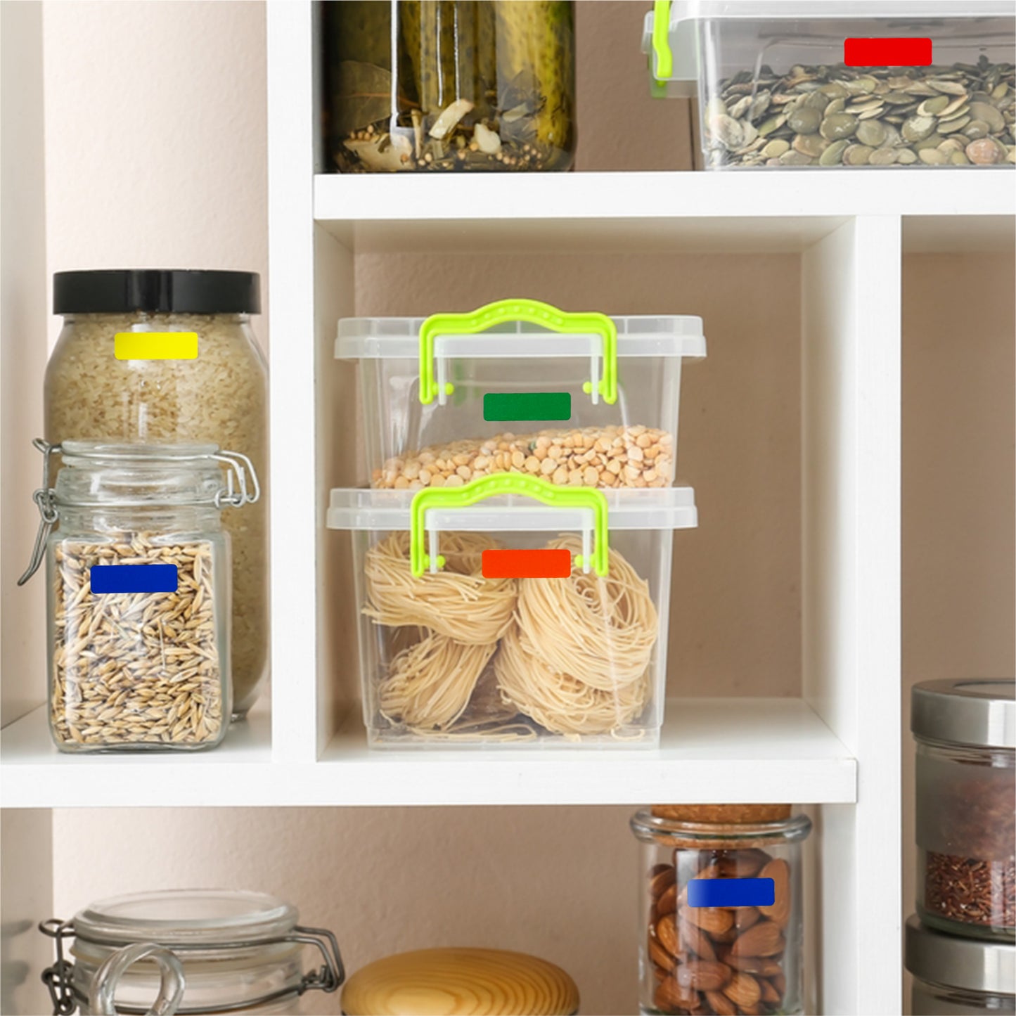 Pack of 98 Red 12x38mm Rectangular Labels - Adhesive Stickers