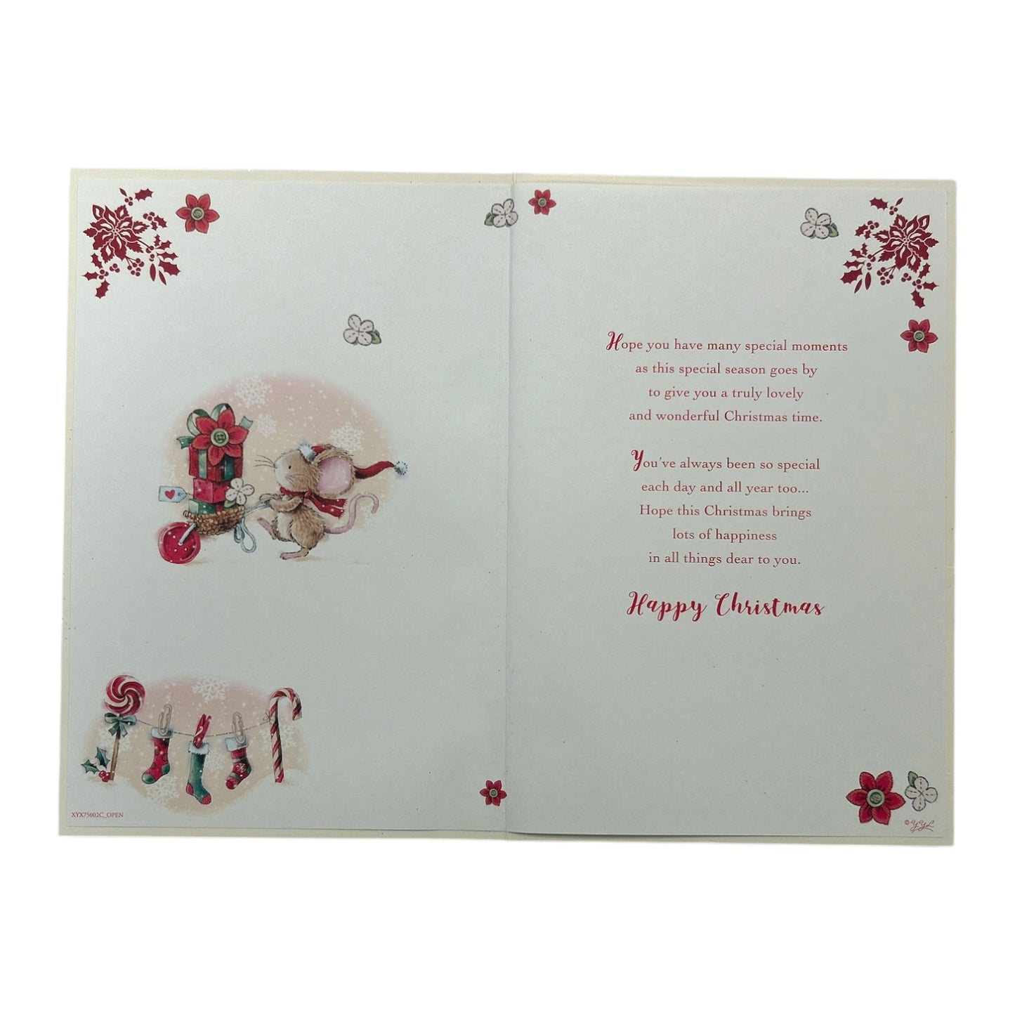 To a Dear Daughter In Law Mouse With Gift Backet Design Christmas Card
