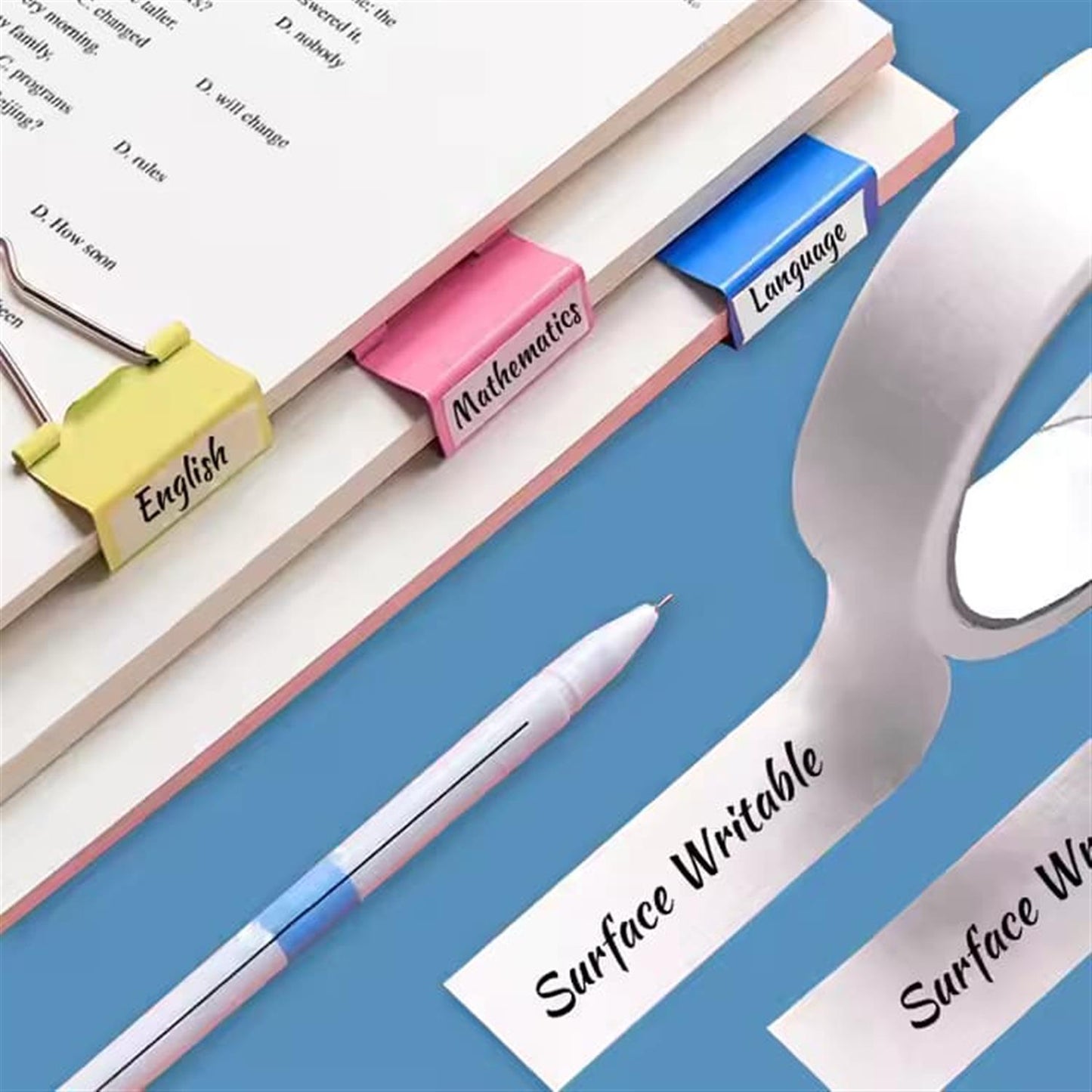 White Adhesive Surface Writable Masking Tape 24mm x 15m