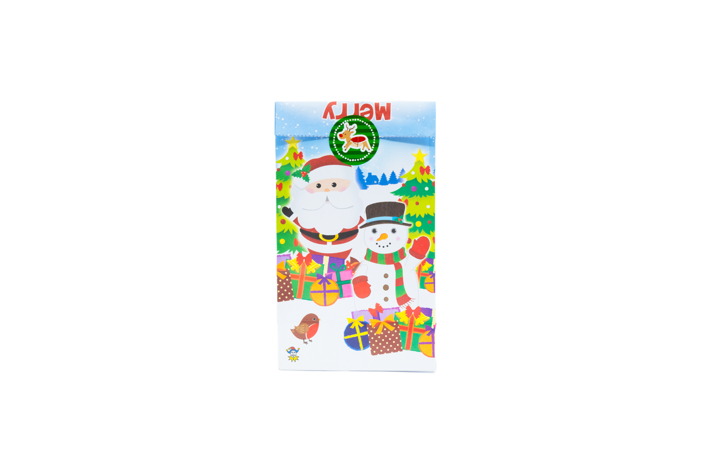 Pack of 12 Christmas Paper Party Bags with Stickers