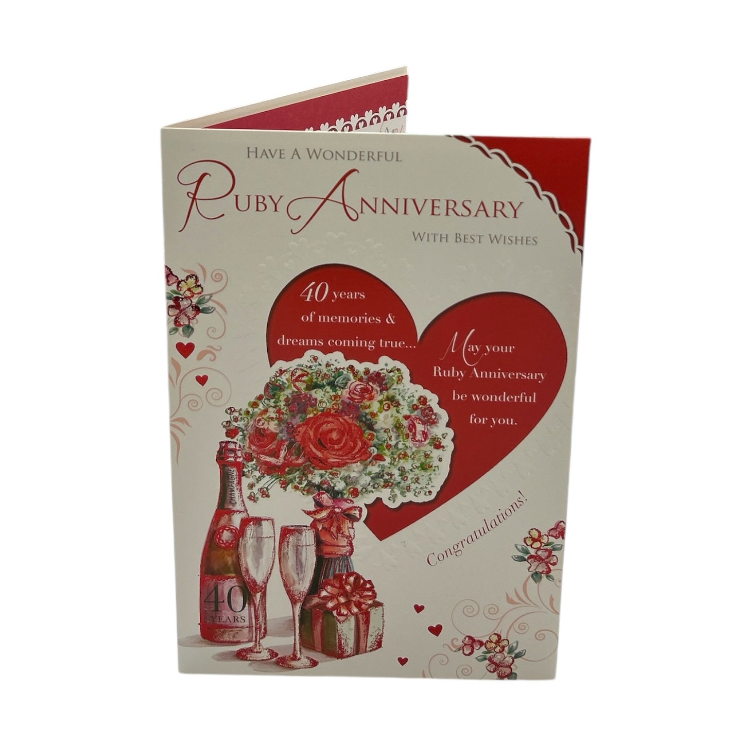 40th Ruby Anniversary Traditional Celebrity Style Greetings Card