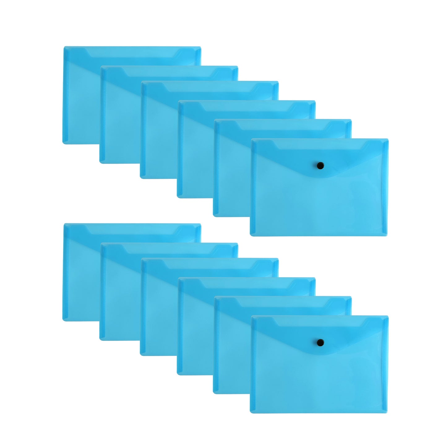 Pack of 12 A5 Blue Document Wallets by Janrax