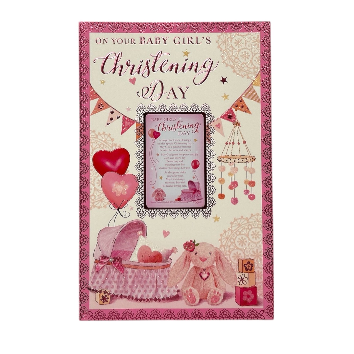 On Your Baby Girl's Christening Day Keepsake Treasures Greeting Card