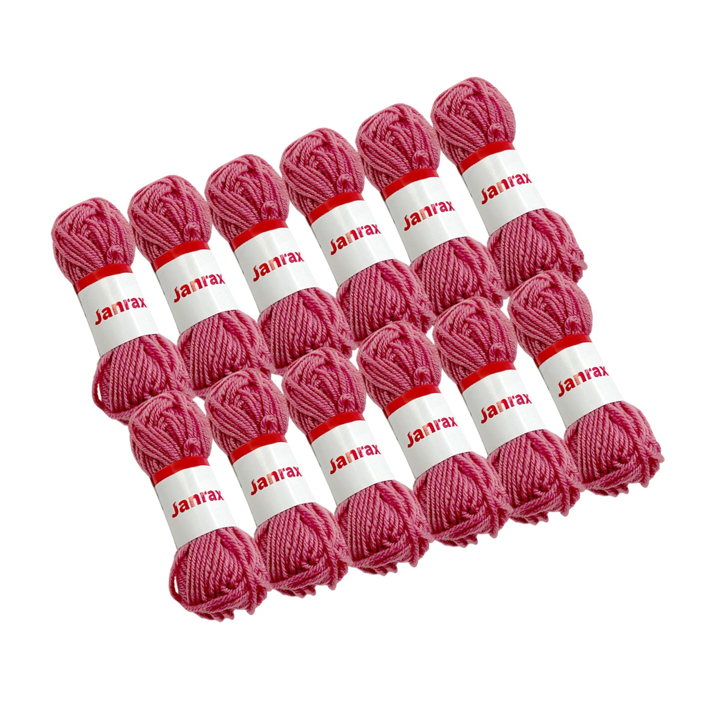 Pack of 10 Dusky Pink Acrylic Yarn Rolls – 10g each, 4 Strand 8 Ply Knitting Wool