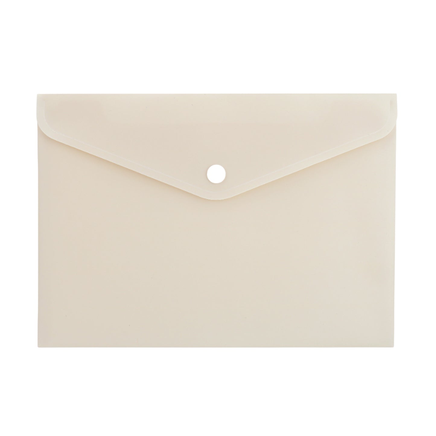 Pack of 12 A4 Ivory Soft Touch Plastic Document Wallets with Button Closure