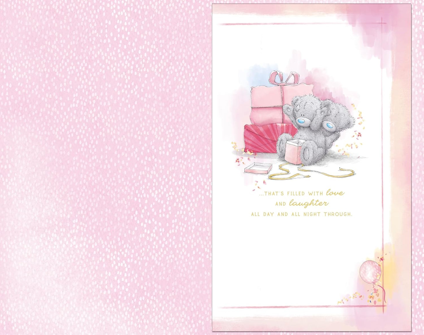 Bears With Gifts Luxury Handmade Lovely Fiancée Birthday Card