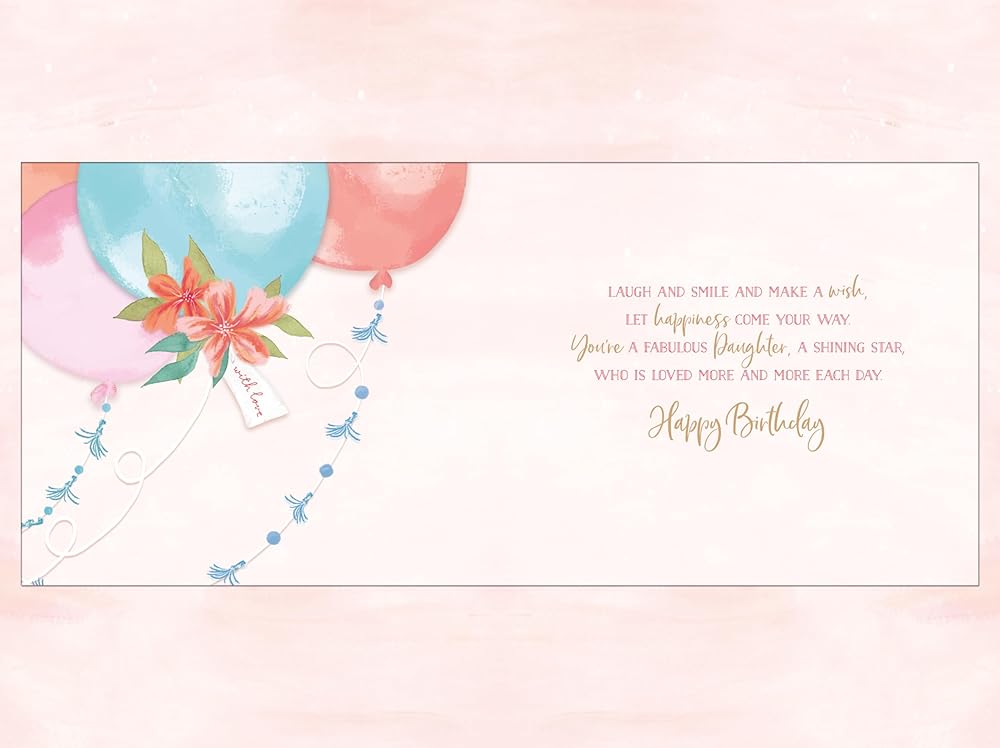 Peacock And Flowers Design To a Lovely Daughter Birthday Card