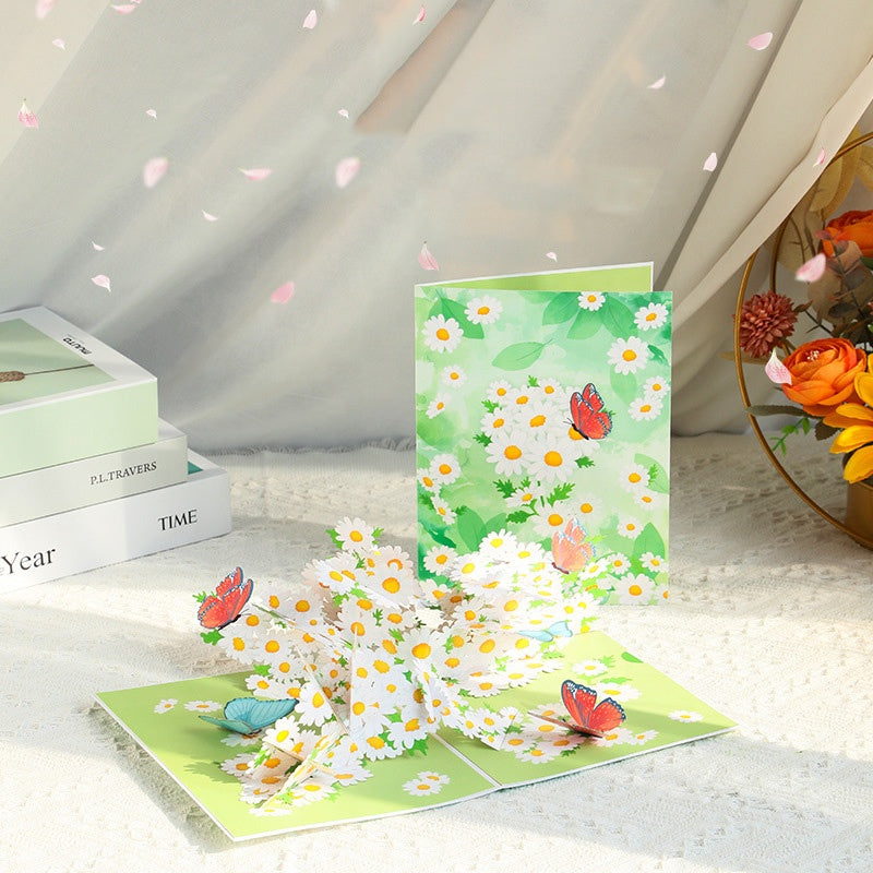 Daisy Butterfly 3D Pop Up Greeting Card