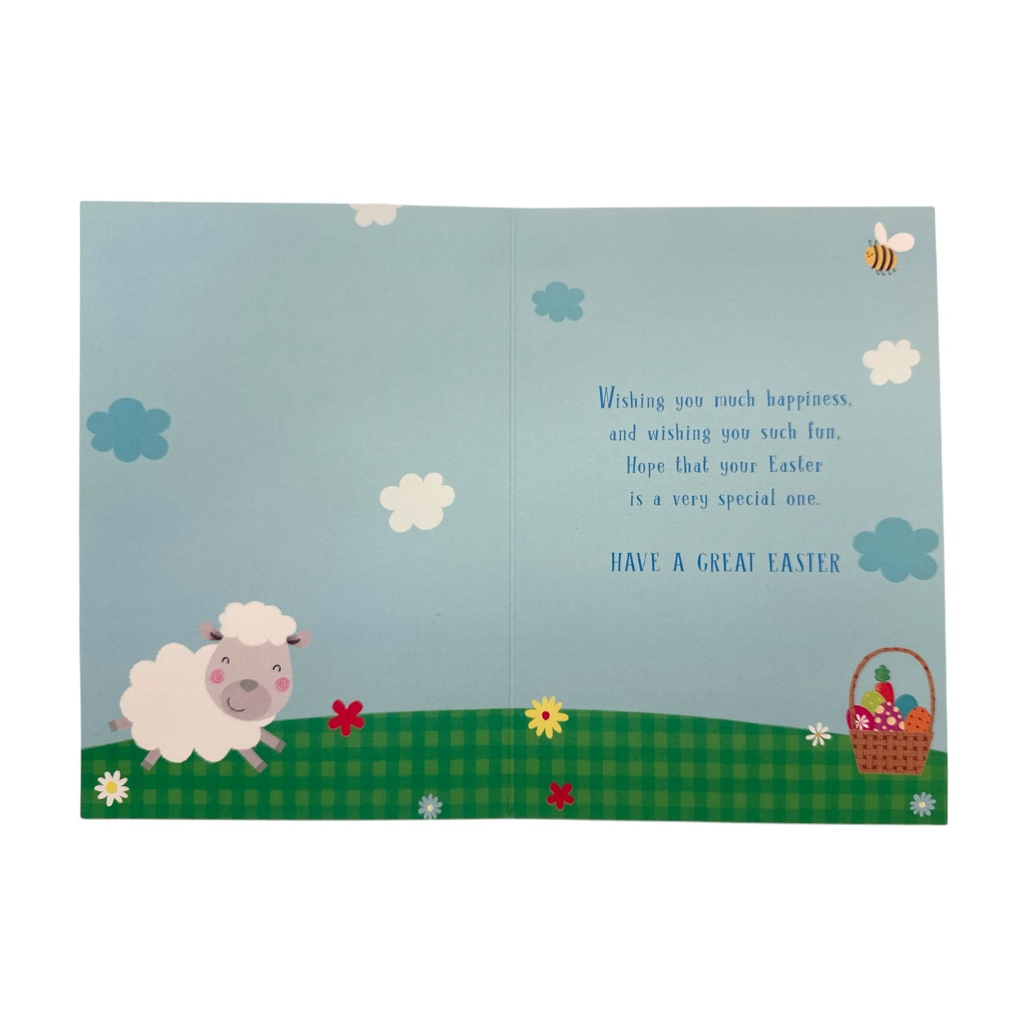 For Grandson Cute Lamb with Eggs Design Easter Card
