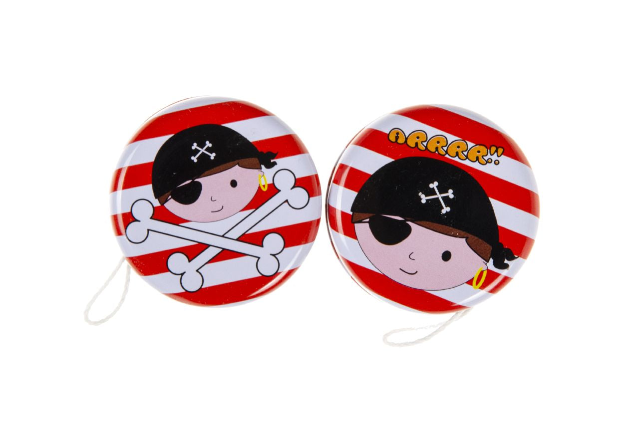 Pack of 12 Metal Yo-Yo Pirate Theme Return Tops