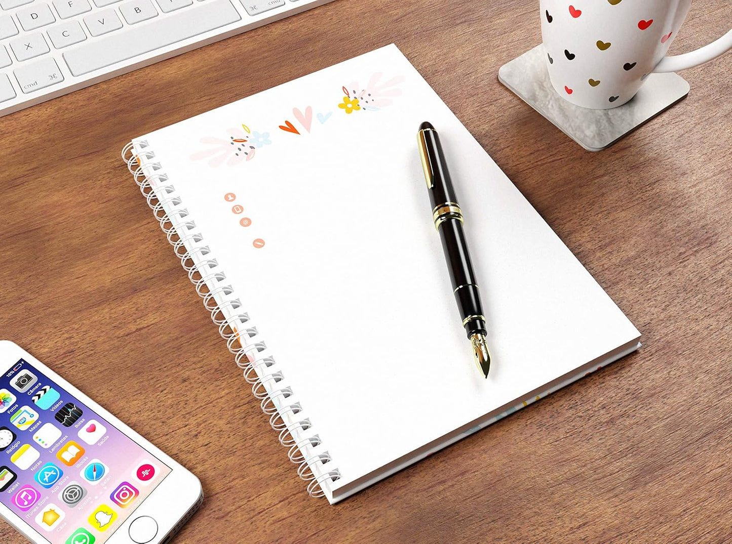 A5 140 Pages Twin Wire Marlene West Floral Hardback Notebook