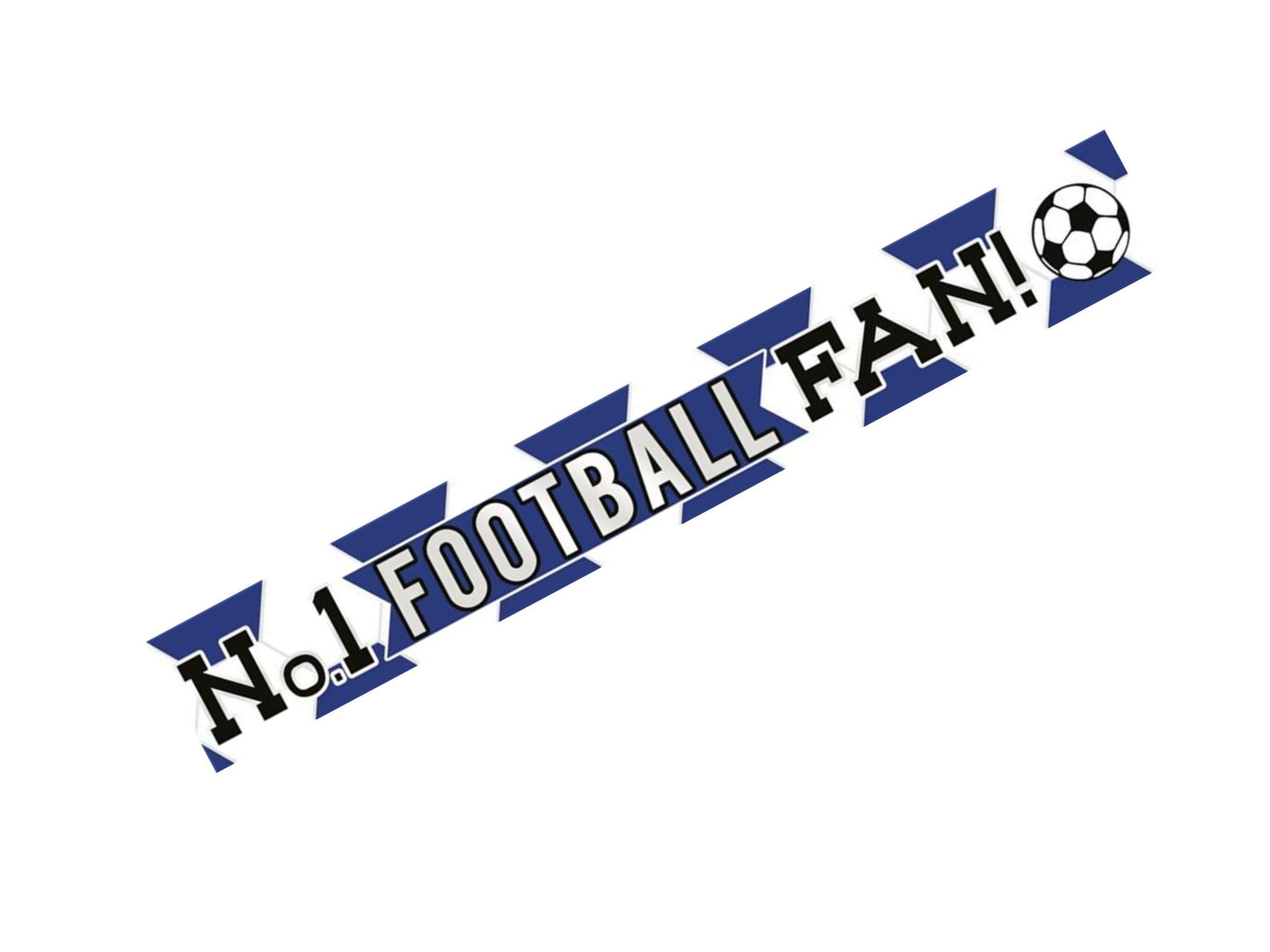"No 1 FOOTBALL FAN!" Blue and White Football Banners
