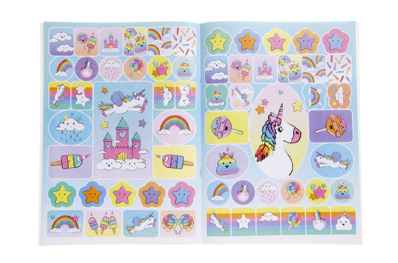 A4 Unicorn Coloring Book with Stickers Sheet