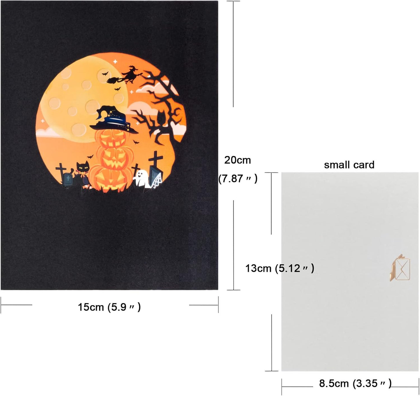 Pumpkins With Witchlight Night 3D Pop Up Halloween Card