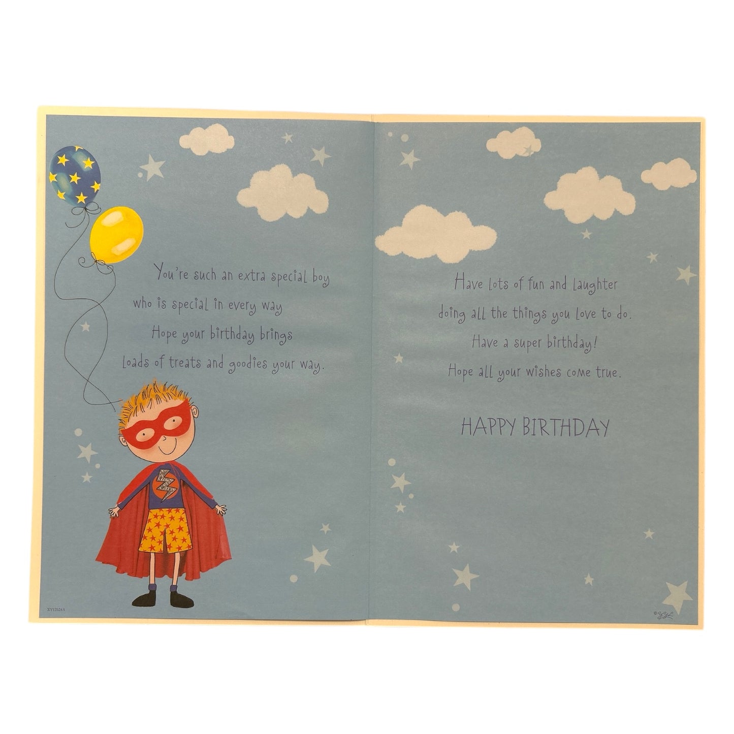 For Son Age 3 Superhero Theme Juvenile Birthday Card With Badge