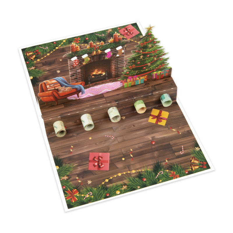 Fireside Cheer 3D Pop Up Christmas Money Gift Card