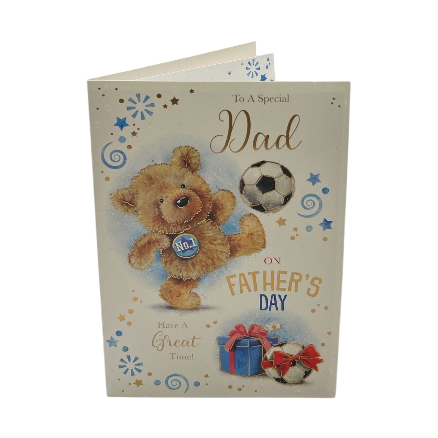 To A Special Dad Teddy Playing Football Design Father's Day Card