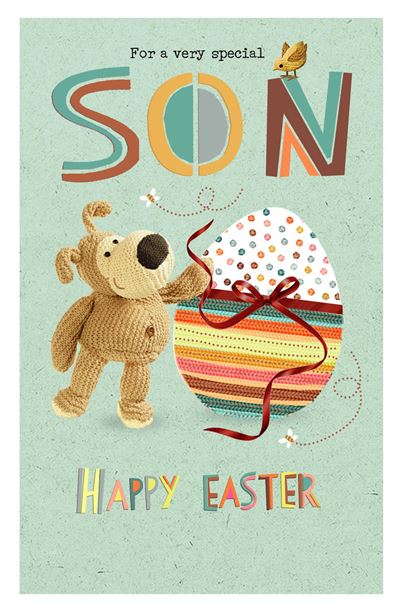 For A Very Special Son Boofle With Egg Design Easter Card