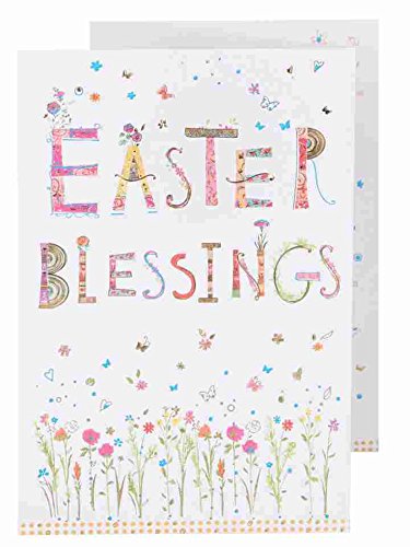 Easter Blessings Floral Greeting Card 