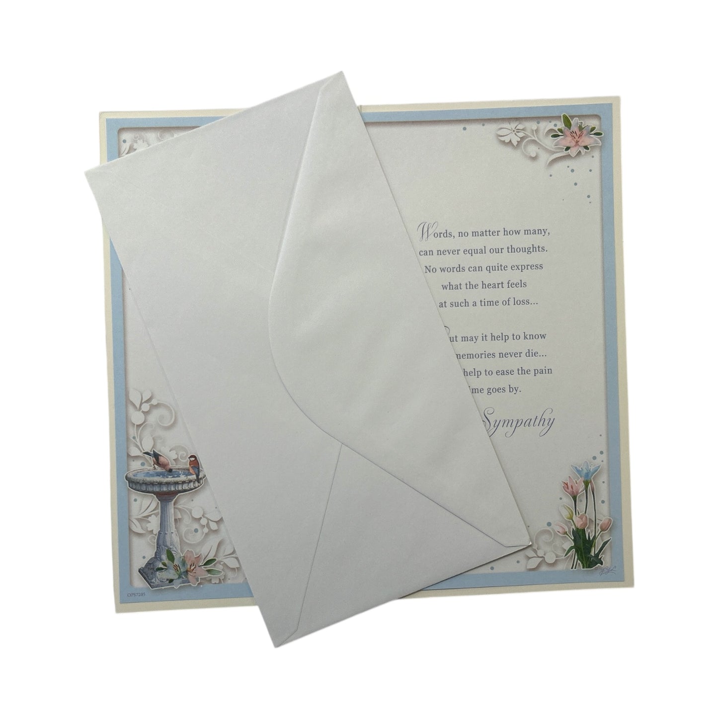 On the Loss of Your Daughter Birdbath Fountain Design Sympathy Opacity Card