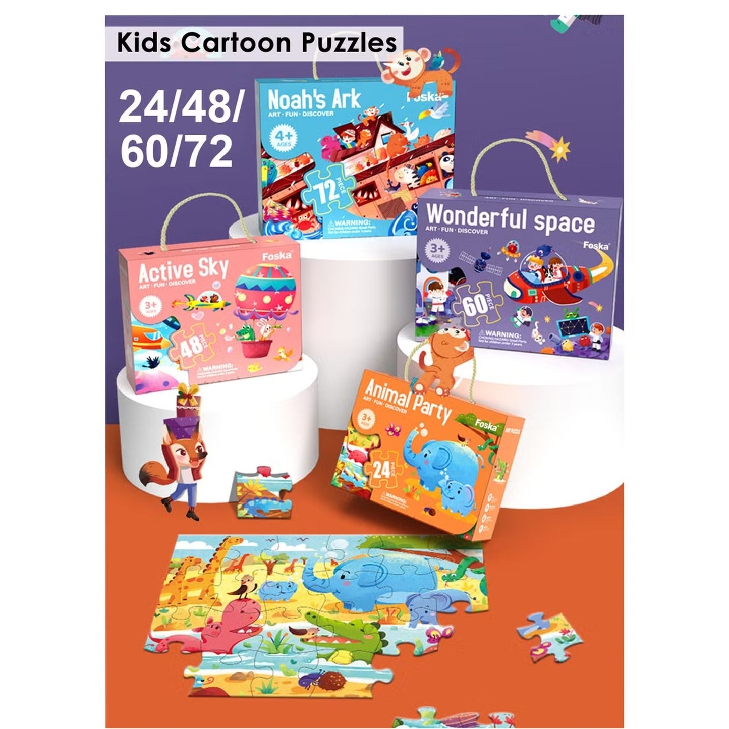 48 Pieces Colorful Cartoon Themes Jigsaw Puzzle