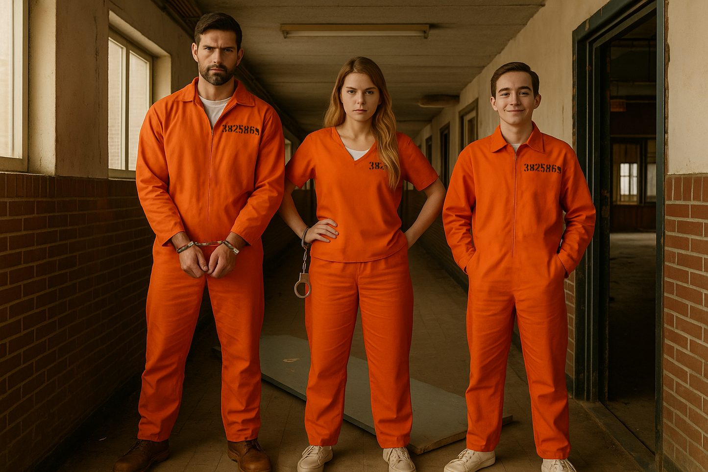 Prisoner Overalls Adult Fancy Dress Costume