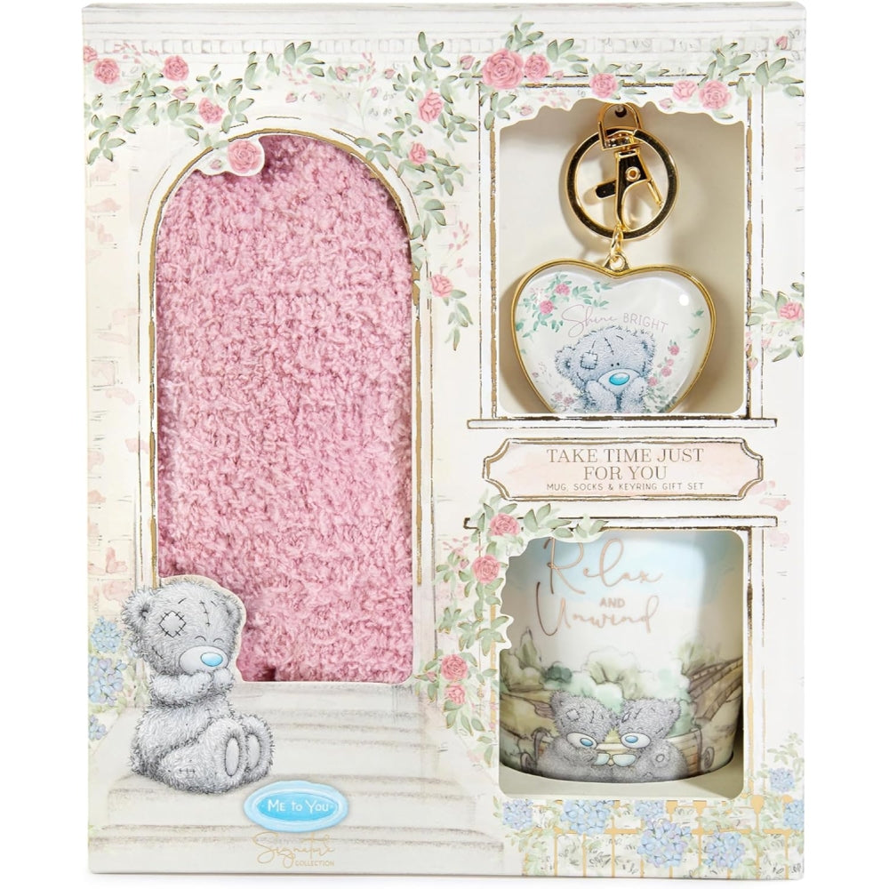 Me to You Tatty Teddy Socks, Mug & 'Shine Bright' Keyring in Luxury Gift Box Signature Collection