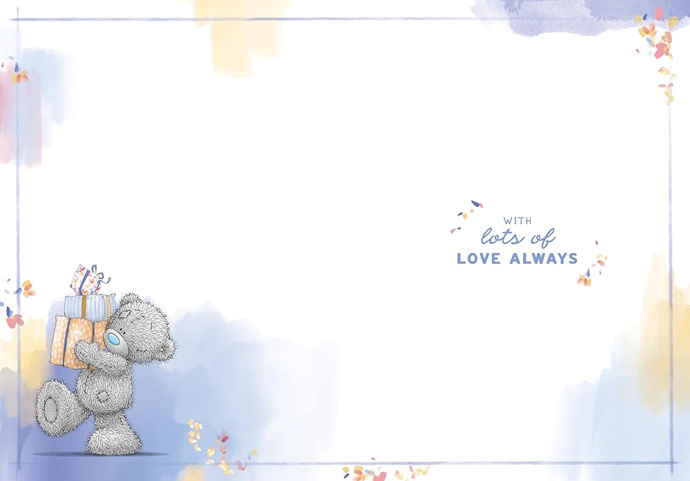 Bear Carrying Gifts Above Head Grandad Birthday Card