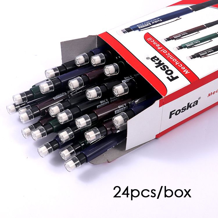 Pack of 24 0.7mm Pen Style Mechanical Pencils with Eraser