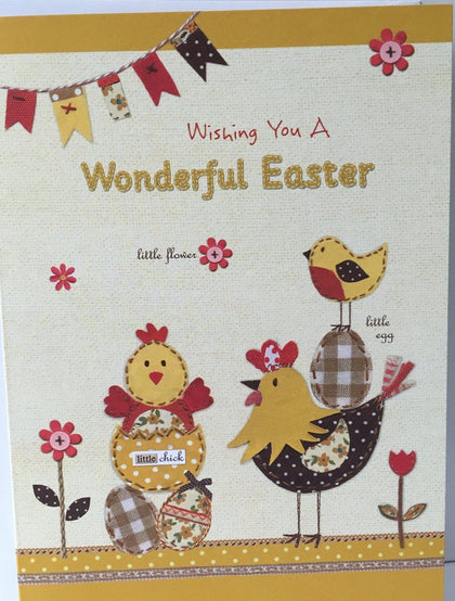 Wishing You A Wonderful Easter Chick Design Greetings Card