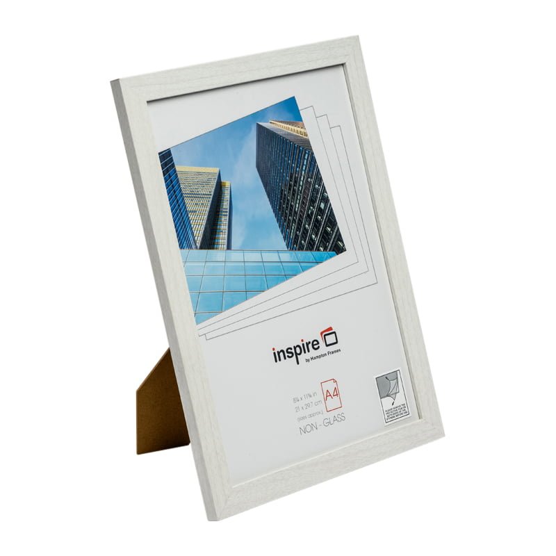 Hampton BERGEN A4 White Picture Poster Photo Frame Plexi Non-Glass