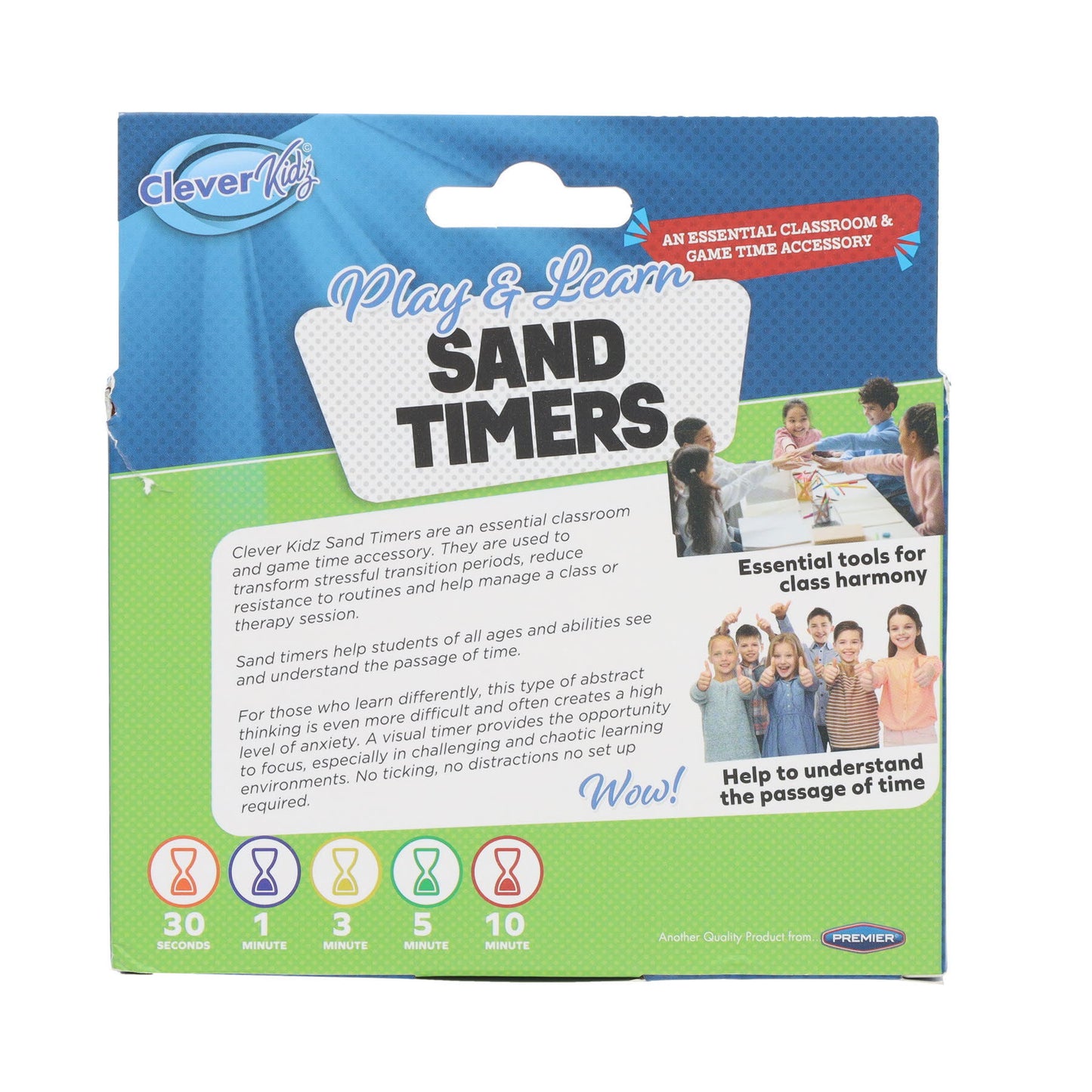 Pack of 5 Assorted Sand Timers by Cleaver Kidz