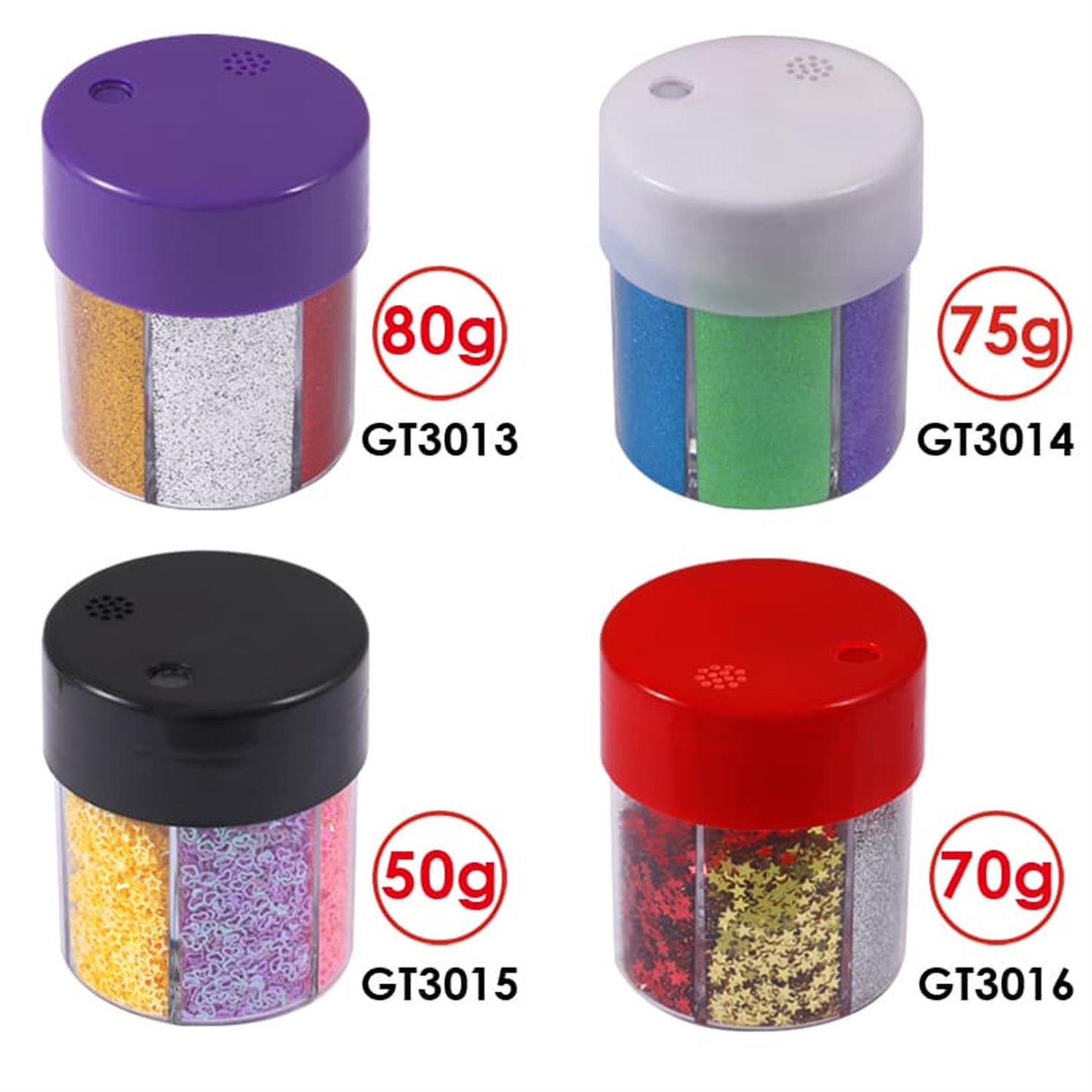 Pack of 6 Colors DIY Decoration Multi‑Shape Glitters