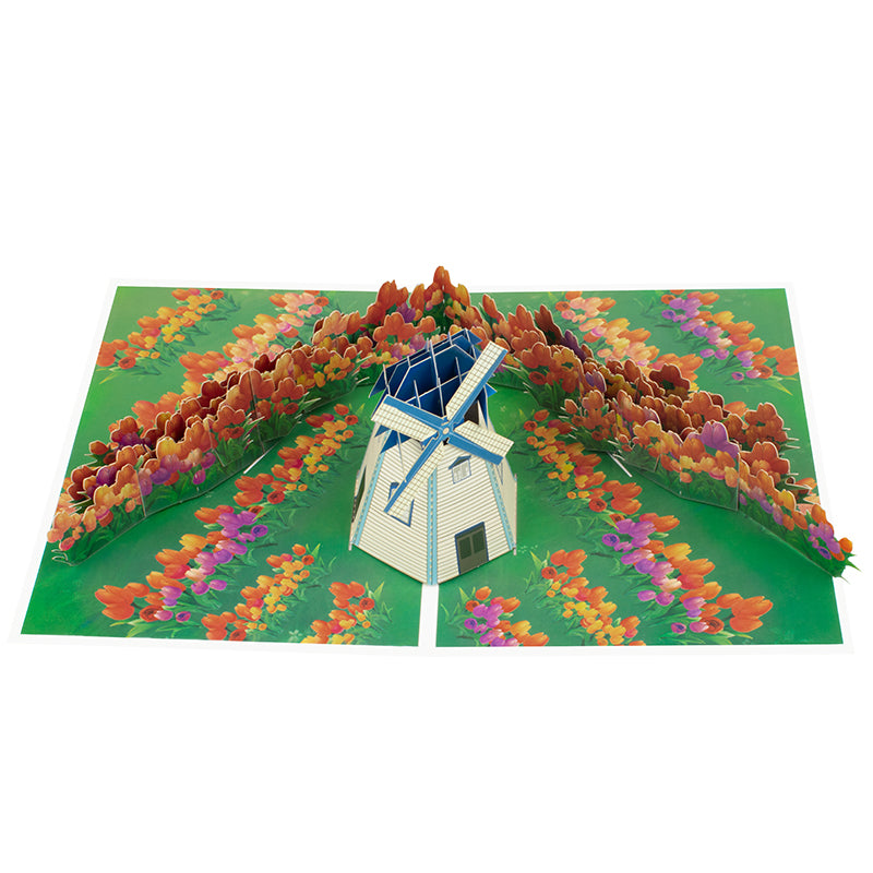 Tulip Breeze 3D Windmill 3D Pop Up Greeting Card
