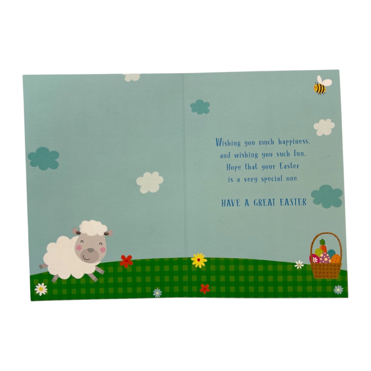 For Son Cute Lamb with Eggs Design Easter Card