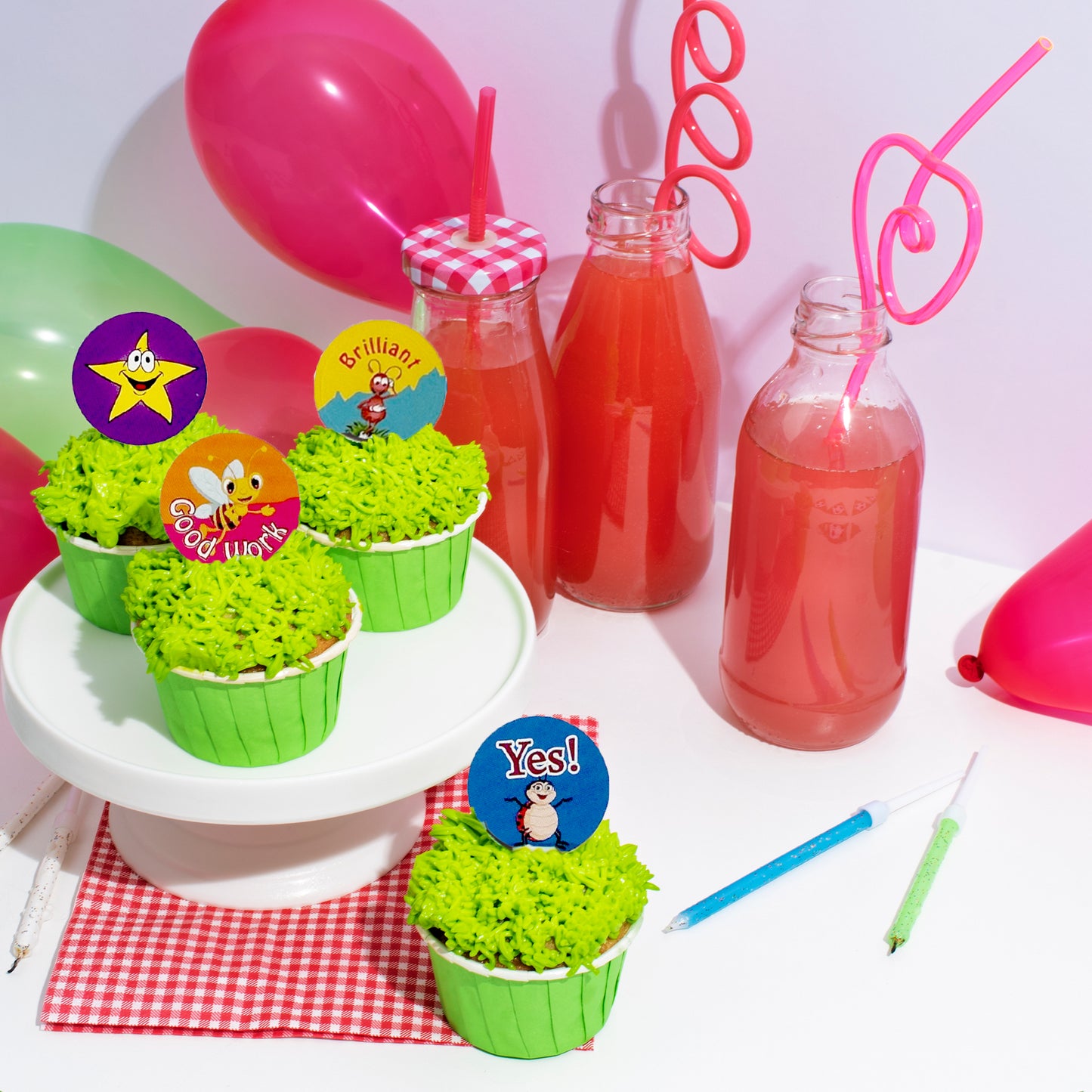 Pack of 27 Motivational Bugs 24mm Round Self-Adhesive Labels