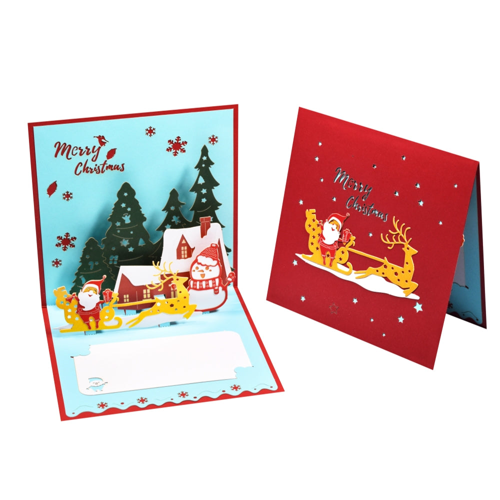 Santa Claus and Winter Scene 3D Pop Up Christmas Card