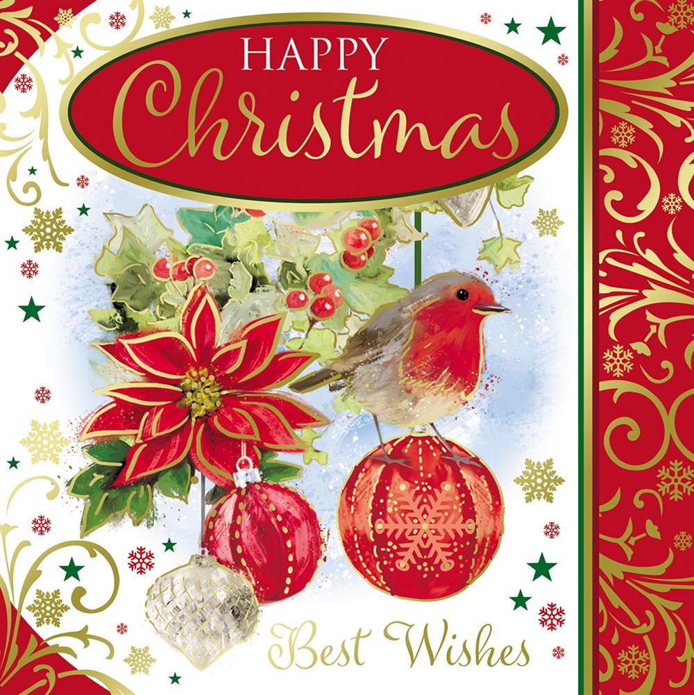 Pack of 10 Festive Robin Christmas Boxed Cards