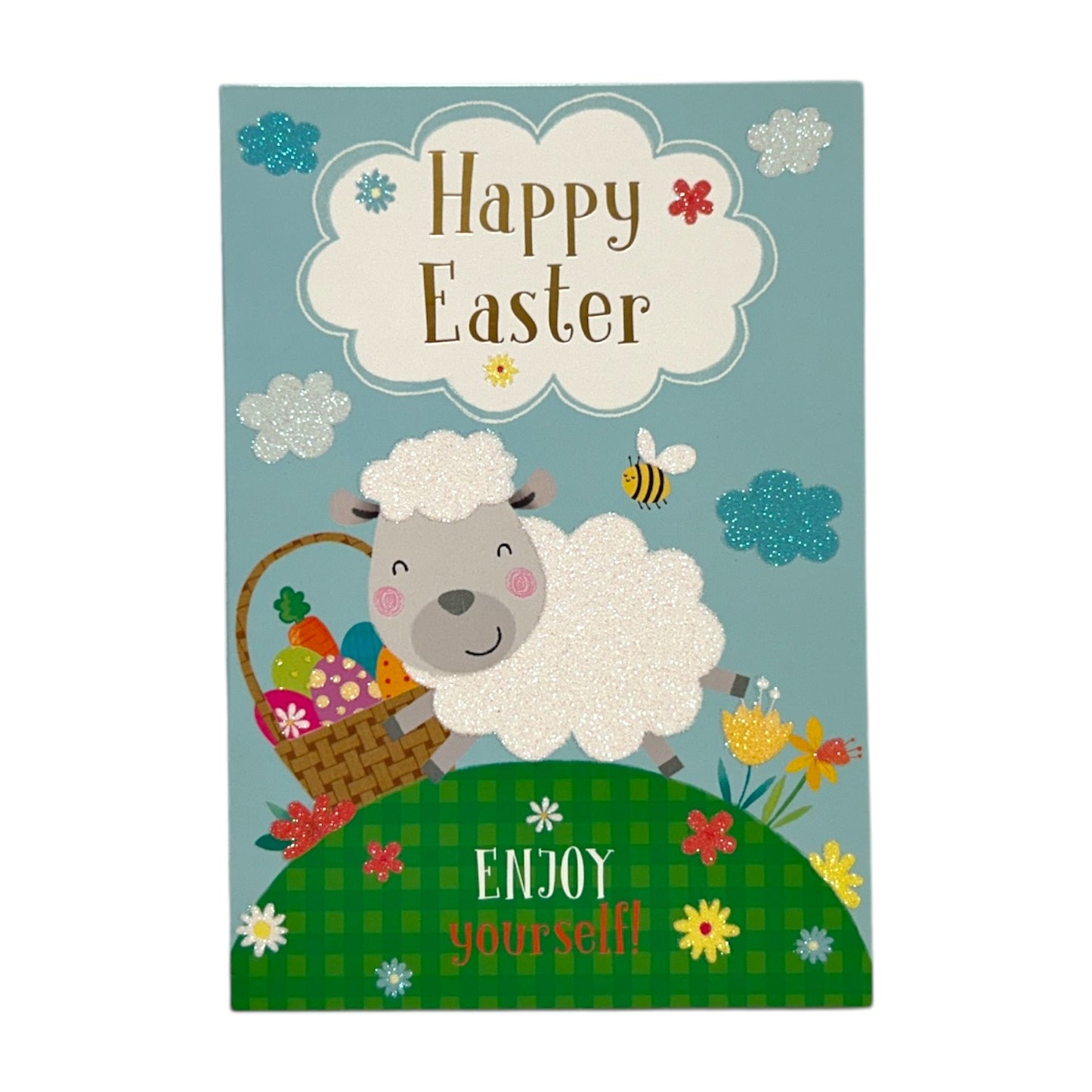Cute Lamb with Eggs Design Open Easter Card