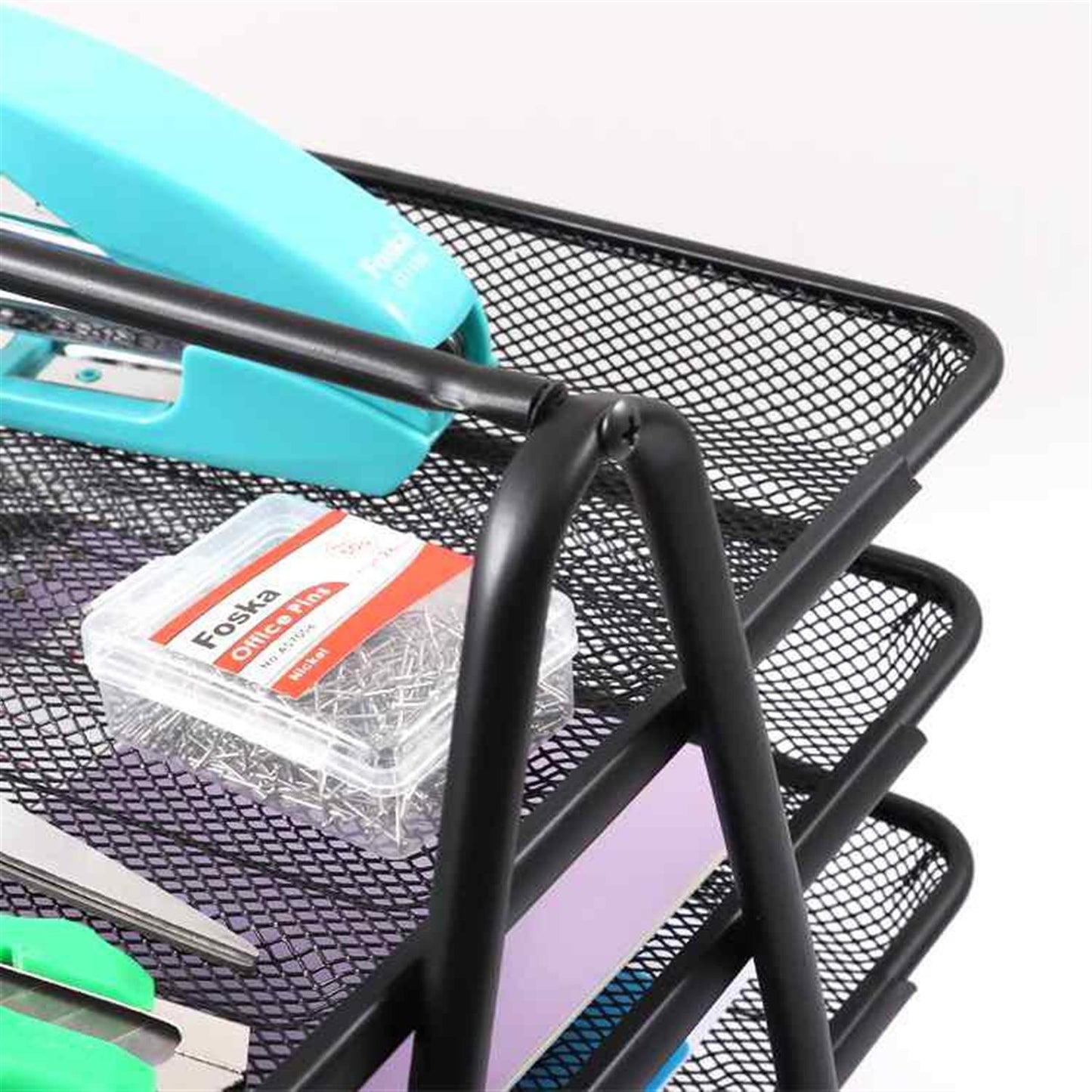 Black Office Mesh Tray For Organizer 35 × 30 × 27cm