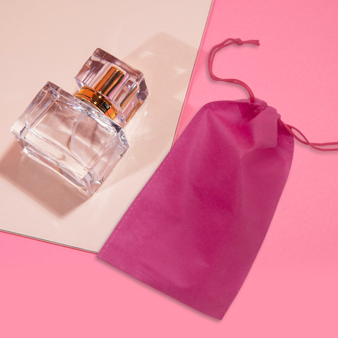 Pack of 25 Black Coloured 12x9cm Non-Woven Drawstring Bags