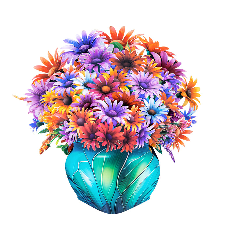 Daisy Delight Vibrant Pop Up Flower Vase Card