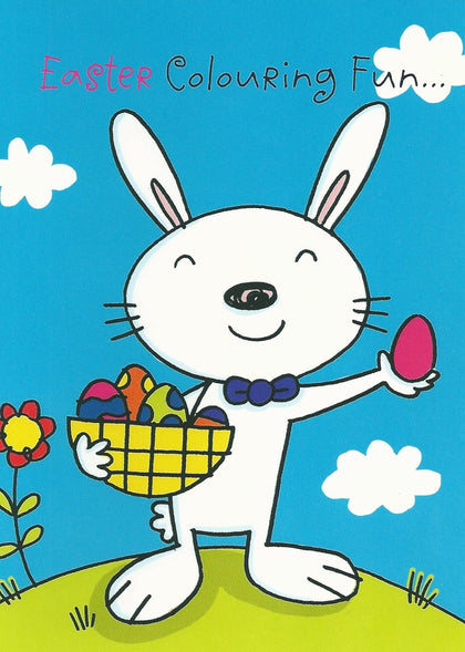 Easter Colouring Fun Rabbit With Eggs Greeting Card