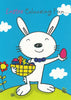 Easter Colouring Fun Rabbit With Eggs Greeting Card