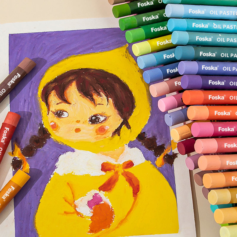 Pack of 12 Assorted Colour Soft Oil Pastels