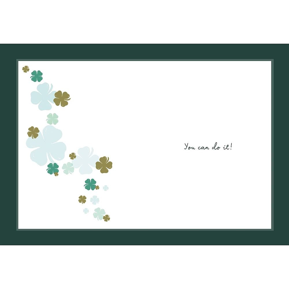 Four Leaf Clovers Good Luck Card