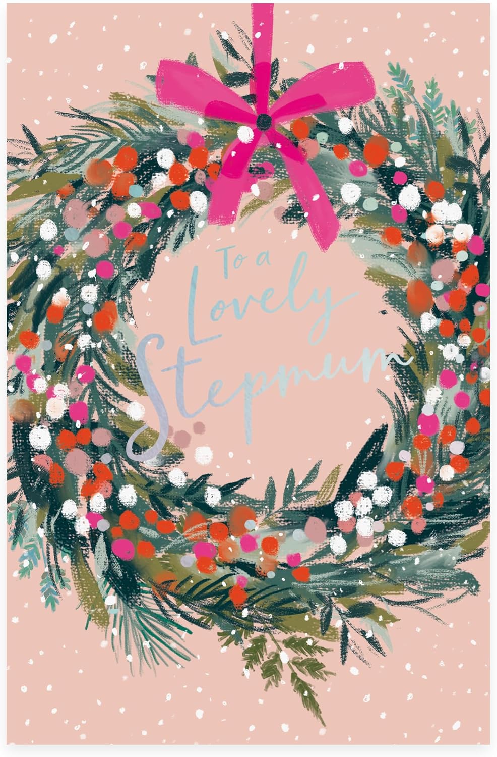 Wreath Design Stepmum Christmas Card