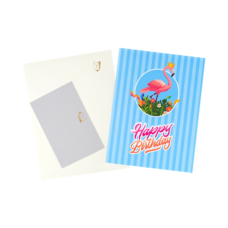 Pink Party Bird 3D Flamingo 3D Pop Up Birthday Card