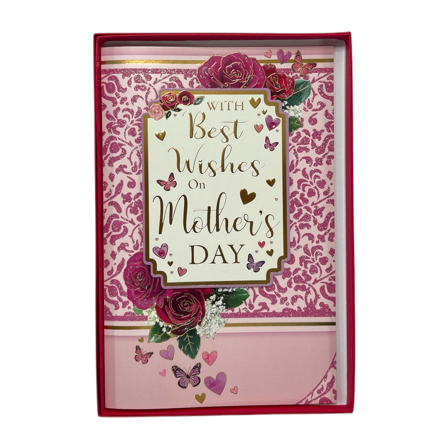 With Best Wishes Rose Design Keepsake Mother's Day Boxed Card